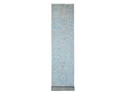 Oushak hand-knotted wool runner in Gray, 3'1" x 19'10", SKU O089358