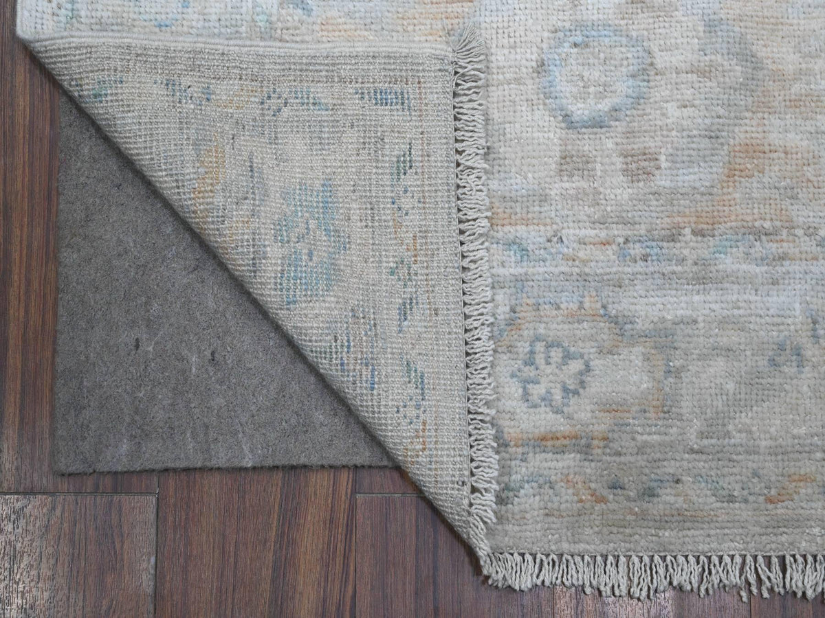 Oushak hand-knotted wool runner in Gray, 3'1" x 19'10", SKU O089358
