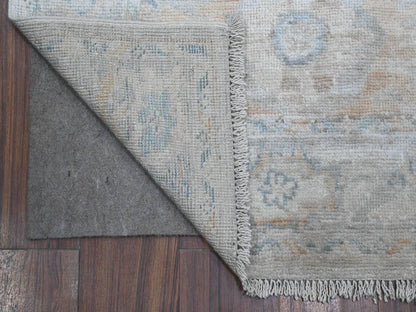 Oushak hand-knotted wool runner in Gray, 3'1" x 19'10", SKU O089358