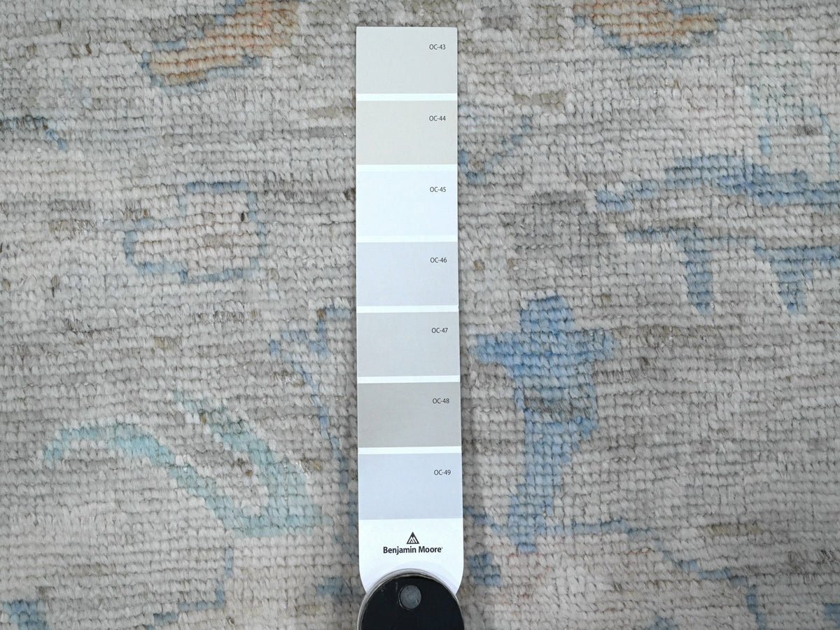 Oushak hand-knotted wool runner in Gray, 3'1" x 19'10", SKU O089358
