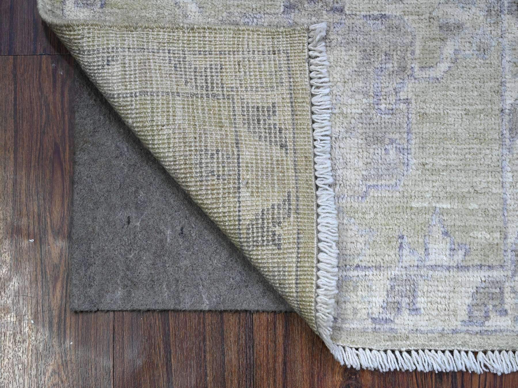 Oushak hand-knotted wool rug in Green, 1'11" x 3'0", SKU O089363