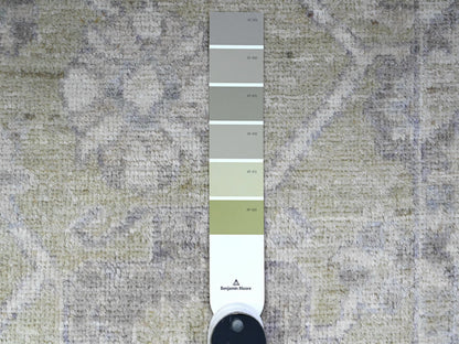 Oushak hand-knotted wool rug in Green, 1'11" x 3'0", SKU O089363