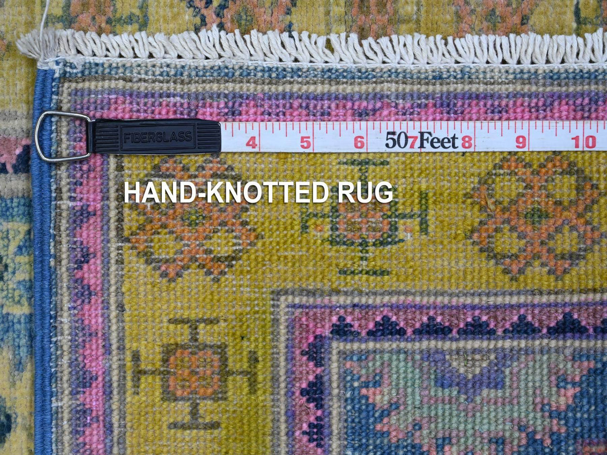 Kazak Tribal hand-knotted wool rug in Blue, 2'1" x 2'6", SKU O089388