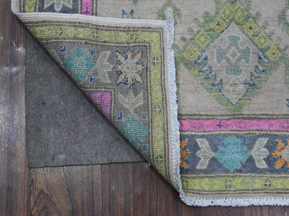 Grey 3'2" x 4'8" Tribal Hand knotted Wool Rug - Sku: O089399