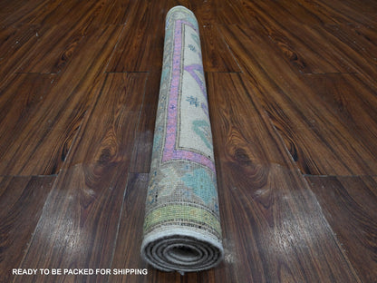 Grey 3'2" x 4'8" Tribal Hand knotted Wool Rug - Sku: O089399