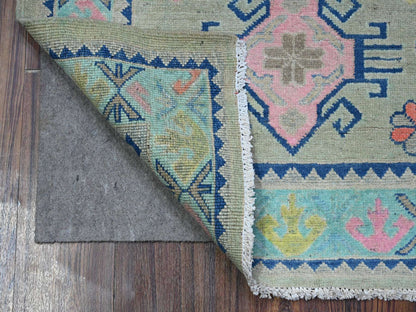Grey 2'10" x 4'0" Tribal Hand knotted Wool Rug - Sku: O089400