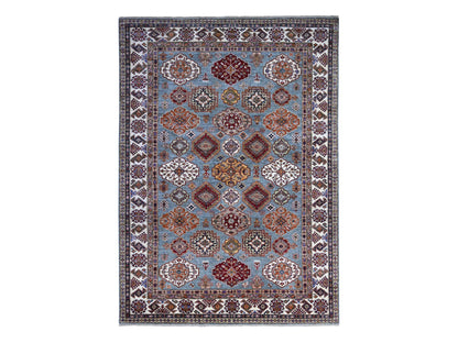 Kazak Tribal hand-knotted wool rug in Gray, 9'0" x 12'5", SKU O089422