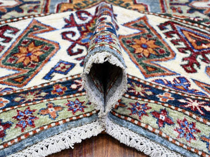 Grey 9'0" x 12'5" Tribal Hand knotted Wool Rug - Sku: O089422