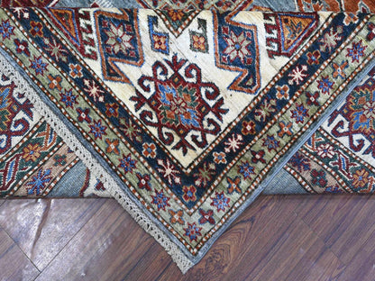 Grey 9'0" x 12'5" Tribal Hand knotted Wool Rug - Sku: O089422