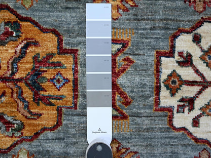 Kazak Tribal hand-knotted wool rug in Gray, 9'0" x 12'5", SKU O089422