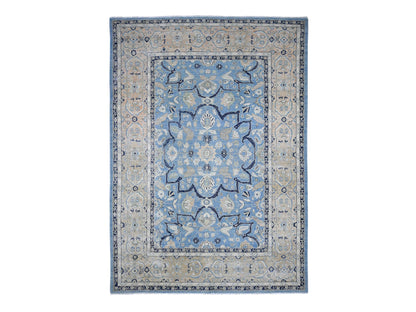 Heriz Vintage hand-knotted wool rug in Blue, 8'7" x 12'2", SKU O089423