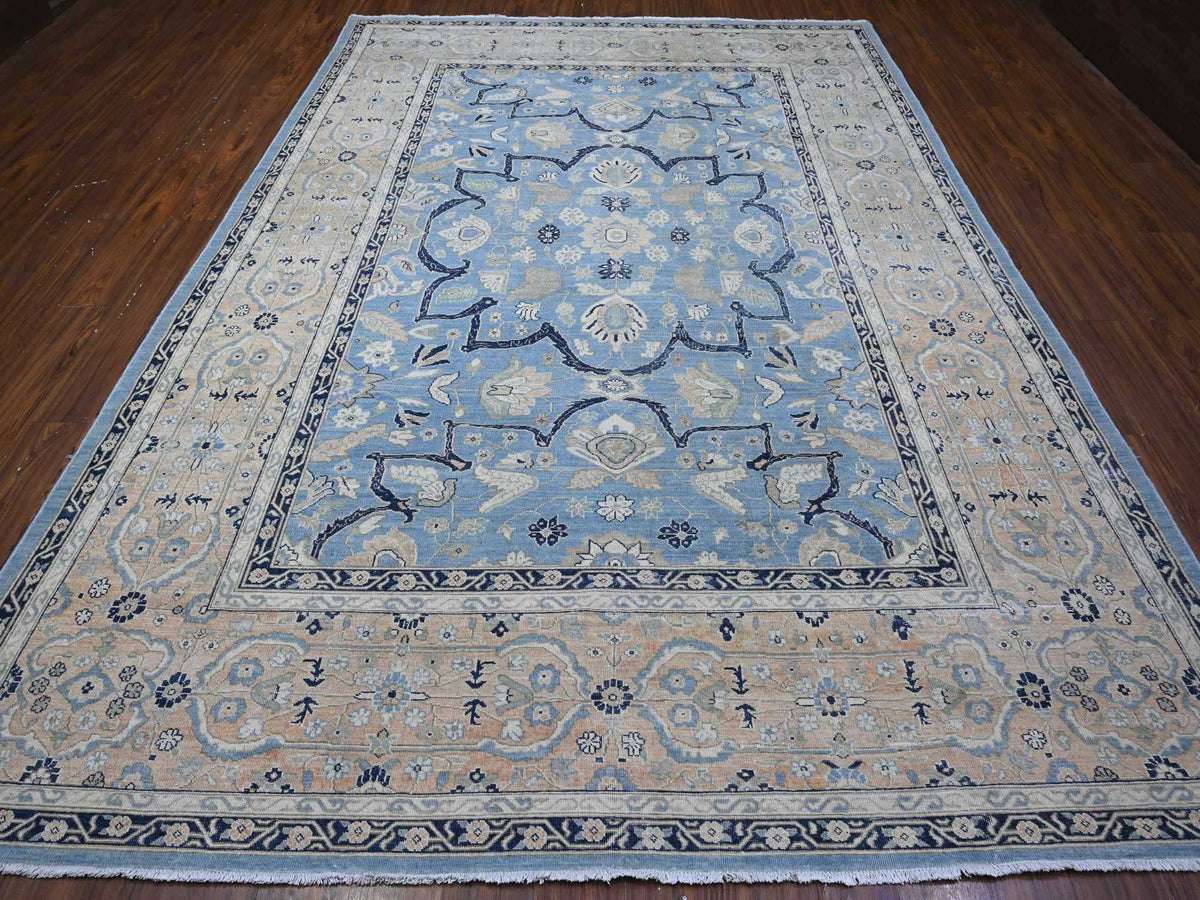 Heriz Vintage hand-knotted wool rug in Blue, 8'7" x 12'2", SKU O089423