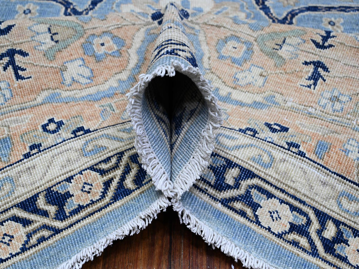 Heriz Vintage hand-knotted wool rug in Blue, 8'7" x 12'2", SKU O089423
