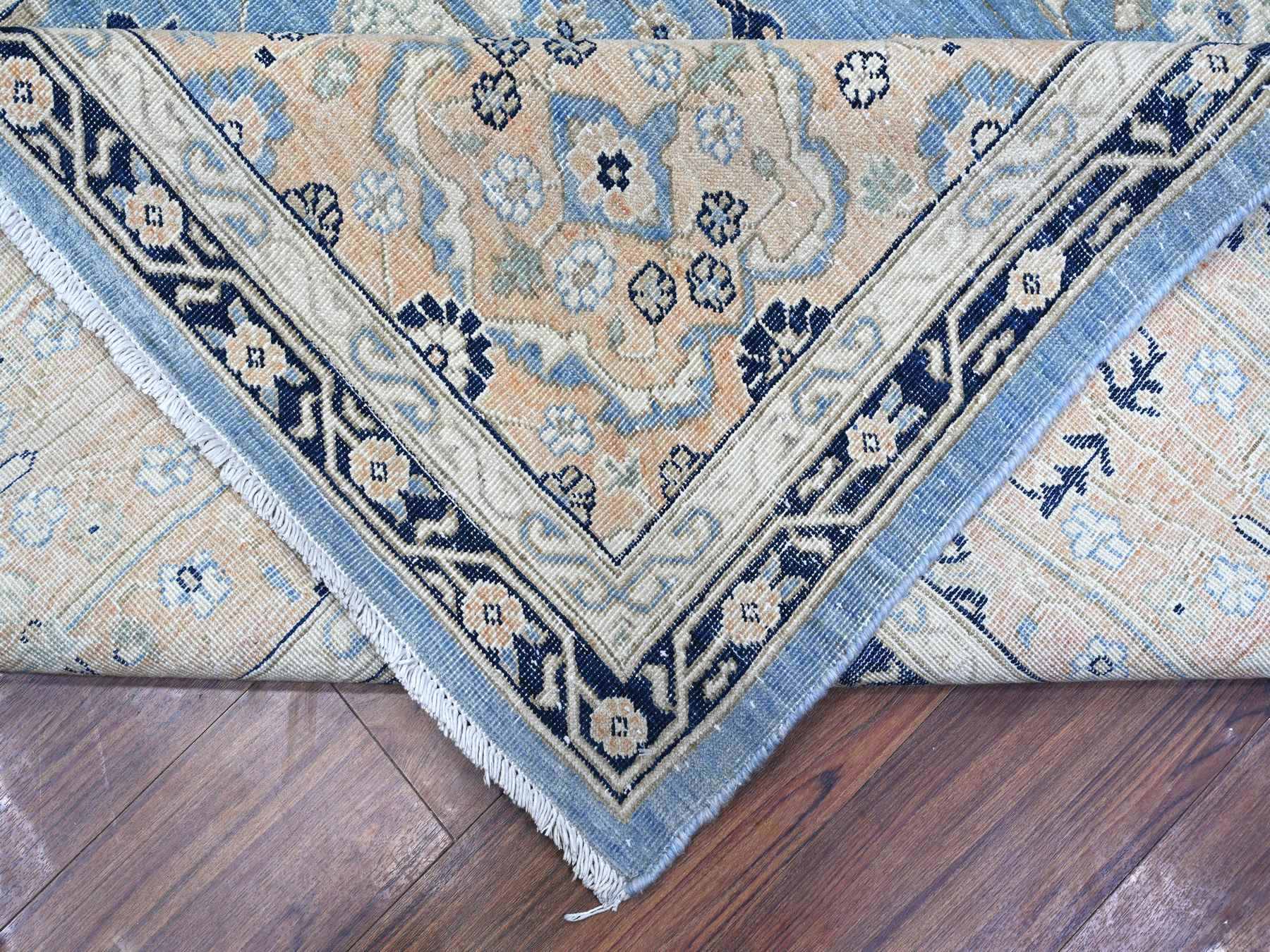 Heriz Vintage hand-knotted wool rug in Blue, 8'7" x 12'2", SKU O089423