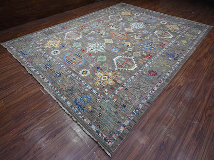 Grey 10'2" x 13'6" Traditional Hand knotted Wool Rug - Sku: O089425