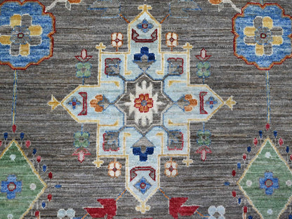 Grey 10'2" x 13'6" Traditional Hand knotted Wool Rug - Sku: O089425
