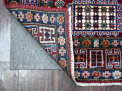 Red 2'9" x 4'1" Tribal Hand knotted Wool Rug - Sku: O089435