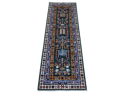 Green 1'11" x 5'8" Tribal Hand knotted Wool Rug - Sku: O089437