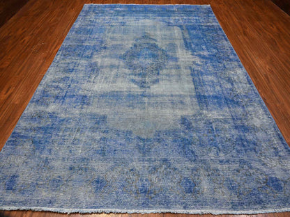 Overdyed 8'1" x 11'5" Vintage Hand knotted Wool Rug - Sku: O089448