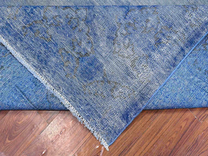 Overdyed 8'1" x 11'5" Vintage Hand knotted Wool Rug - Sku: O089448