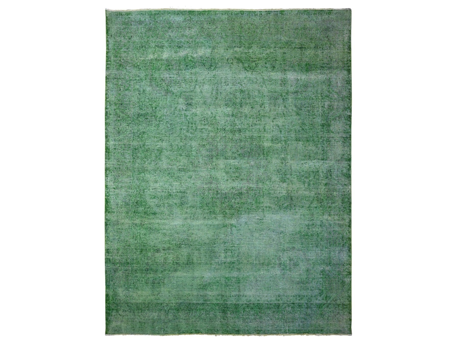 Kerman Vintage hand-knotted wool rug in Green, 9'7" x 12'7", SKU O089450