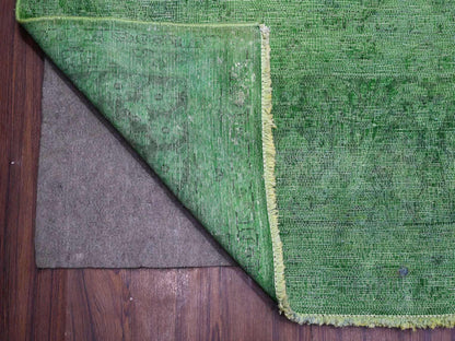 Green 9'7" x 12'7" Vintage Hand knotted Wool Rug - Sku: O089450