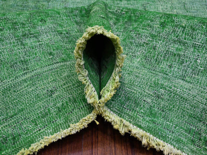 Green 9'7" x 12'7" Vintage Hand knotted Wool Rug - Sku: O089450