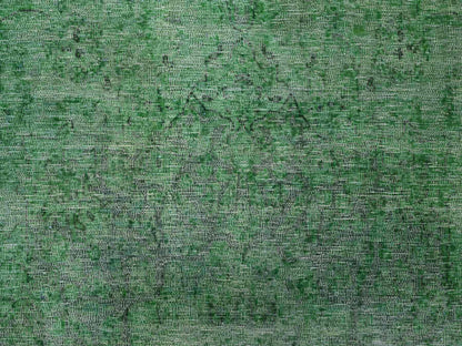 Green 9'7" x 12'7" Vintage Hand knotted Wool Rug - Sku: O089450