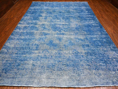 Kerman Vintage hand-knotted wool rug in Blue, 9'5" x 12'10", SKU O089451