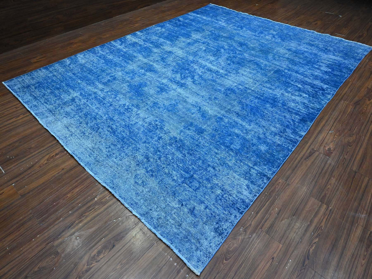 Kerman Vintage hand-knotted wool rug in Blue, 9'5" x 12'10", SKU O089451