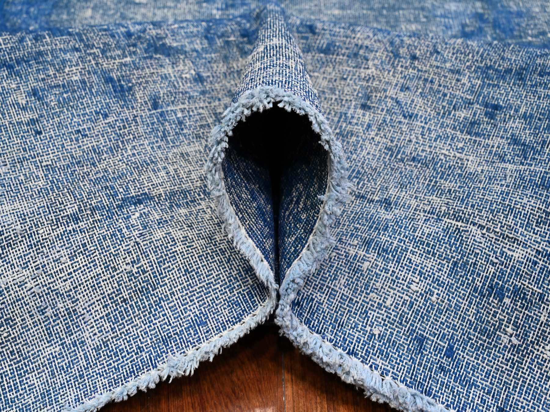 Kerman Vintage hand-knotted wool rug in Blue, 9'5" x 12'10", SKU O089451