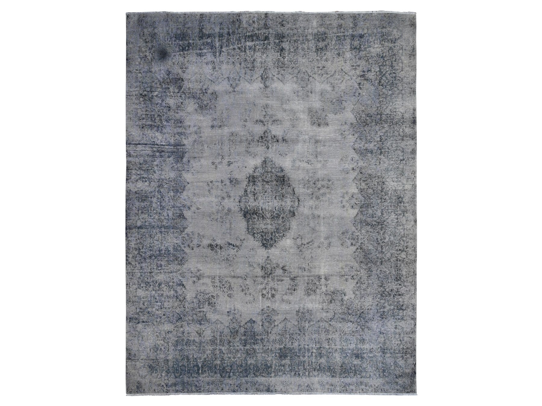 Gray 9'8" x 12'6" Vintage Hand knotted Wool Rug - Sku: O089452