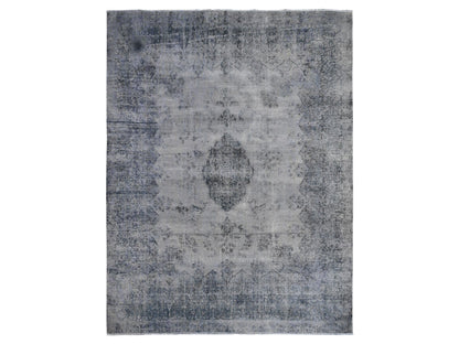 Grey 9'8" x 12'6" Vintage Hand knotted Wool Rug - Sku: O089452