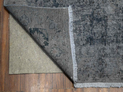 Grey 9'8" x 12'6" Vintage Hand knotted Wool Rug - Sku: O089452