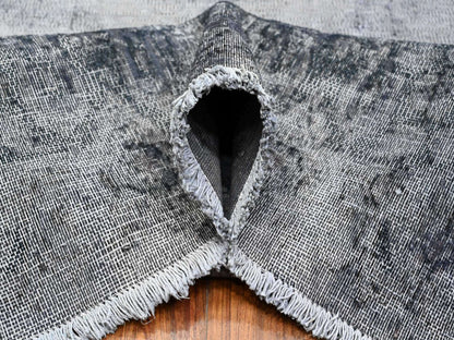Grey 9'8" x 12'6" Vintage Hand knotted Wool Rug - Sku: O089452