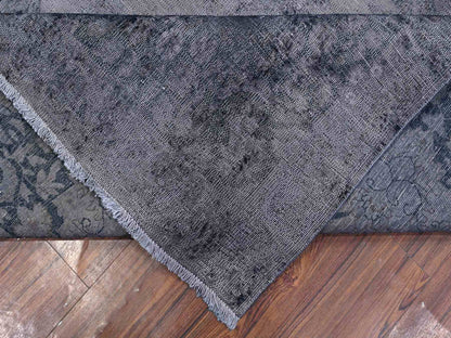 Grey 9'8" x 12'6" Vintage Hand knotted Wool Rug - Sku: O089452