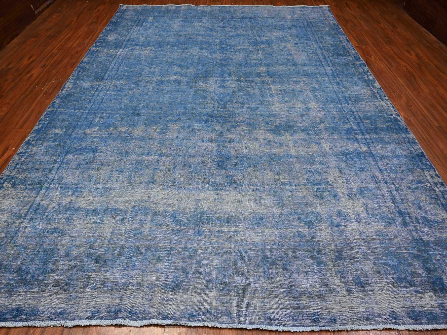 Kerman Vintage hand-knotted wool rug in Blue, 9'8" x 12'10", SKU O089453