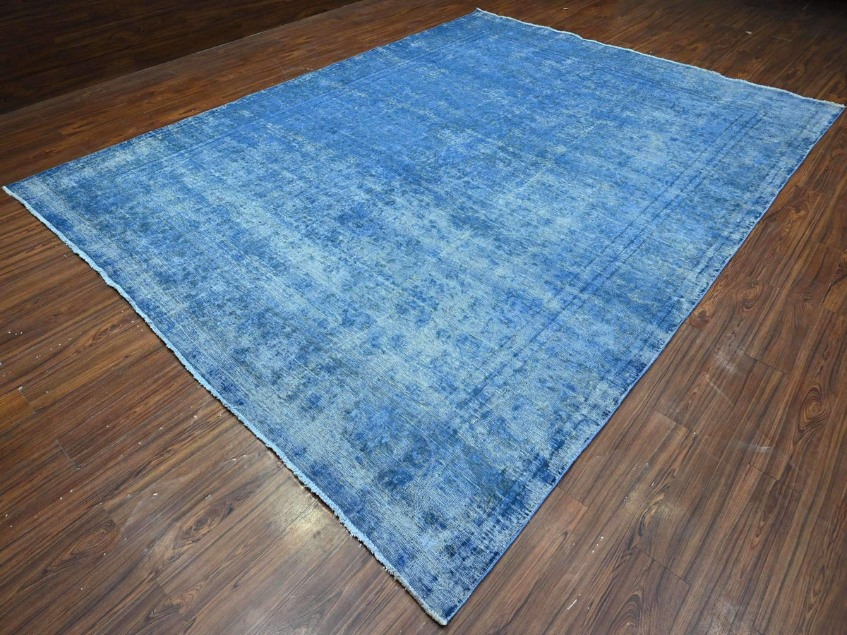 Kerman Vintage hand-knotted wool rug in Blue, 9'8" x 12'10", SKU O089453