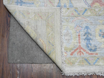Grey 7'10" x 9'9" Oushak And Peshawar Hand knotted Wool Rug - Sku: O089455