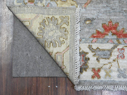 Grey 2'11" x 8'0" Oushak And Peshawar Hand knotted Wool Rug - Sku: O089460
