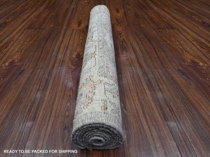 Oushak hand-knotted wool runner in Gray, 2'11" x 8'0", SKU O089460