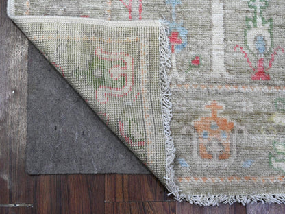 Green 2'11" x 8'1" Oushak / Peshawar Hand knotted Wool Rug - Sku: O089470