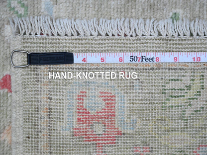Green 2'11" x 8'1" Oushak / Peshawar Hand knotted Wool Rug - Sku: O089470