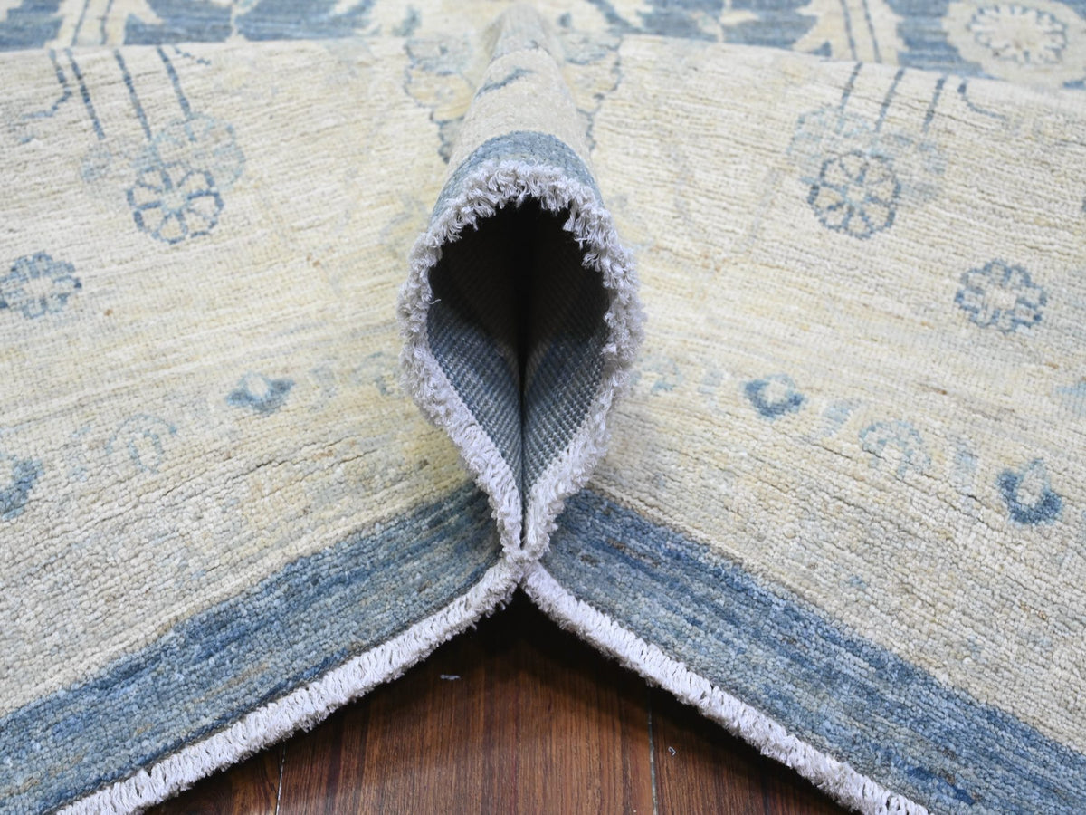 Peshawar hand-knotted wool rug in Blue, 9'10" x 20'3", SKU O089473