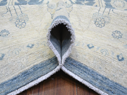 Peshawar hand-knotted wool rug in Blue, 9'10" x 20'3", SKU O089473
