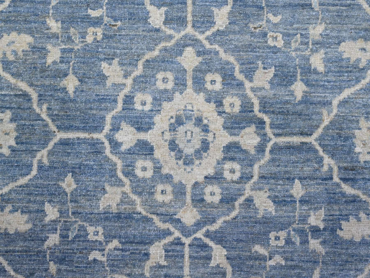Peshawar hand-knotted wool rug in Blue, 9'10" x 20'3", SKU O089473