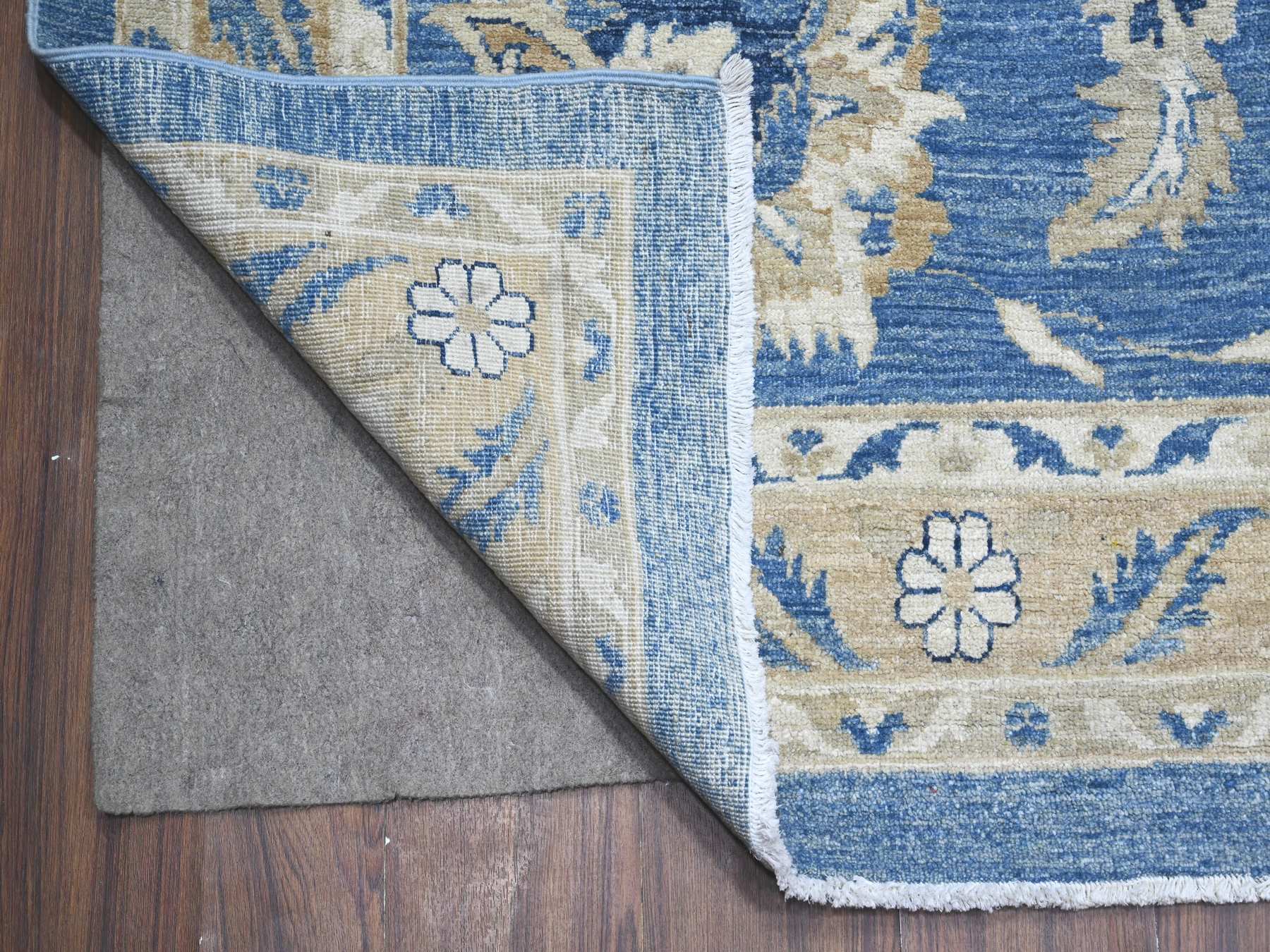 Peshawar hand-knotted wool rug in Blue, 12'11" x 20'7", SKU O089475