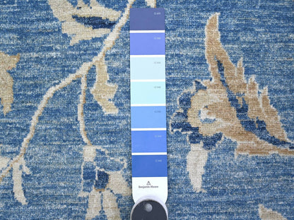Peshawar hand-knotted wool rug in Blue, 12'11" x 20'7", SKU O089475