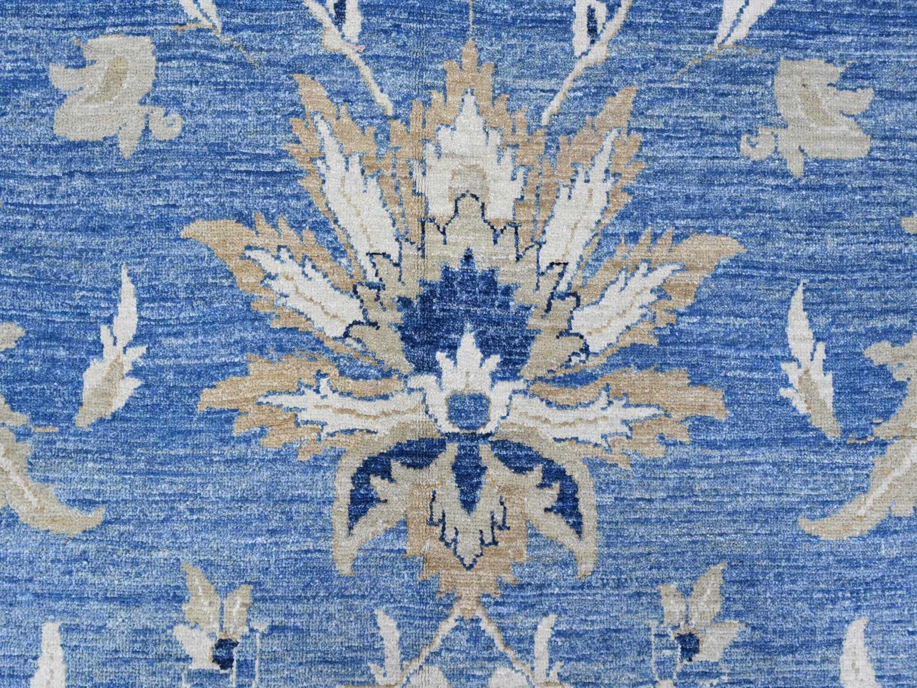 Peshawar hand-knotted wool rug in Blue, 12'11" x 20'7", SKU O089475