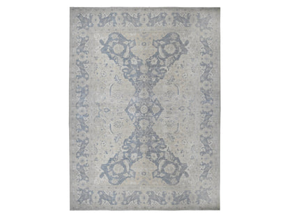 Ivory 18'6" x 24'2" Vintage Hand knotted Wool Rug - Sku: O089478